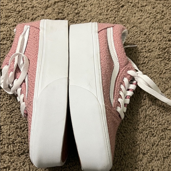 Vans Women's Pink and White Textured Sneakers - Picture 5 of 6